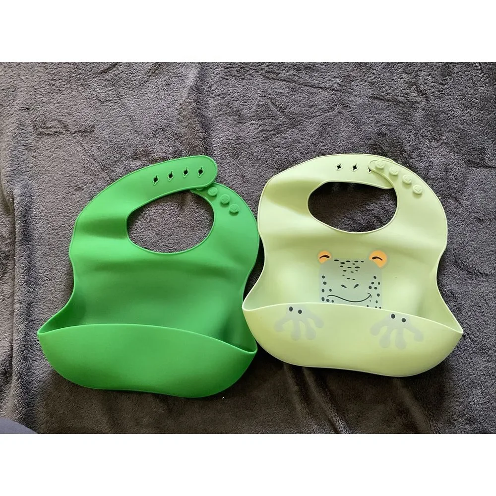 Labcosi Silicone Baby Bibs Set of 2 For Babies And Toddlers Feeding Bibs‎ Frog
